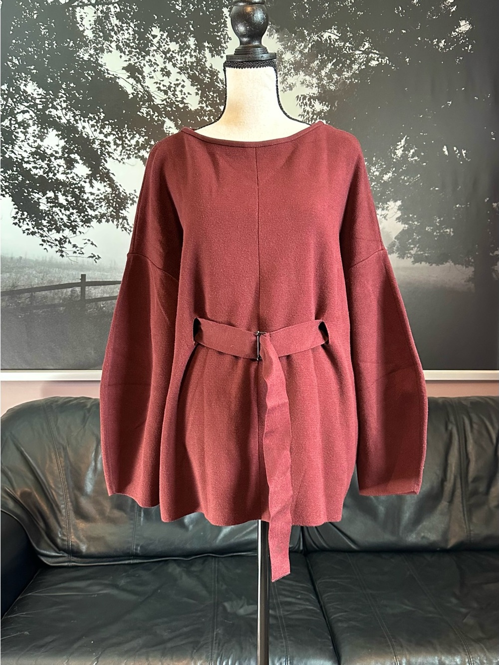 Annette Gortz Belted Knit in Burgundy